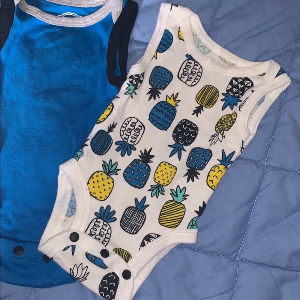 Lamaze Baby Boys’ Organic 3pk Sleeveless Bodysuits - Picture 3 of 5